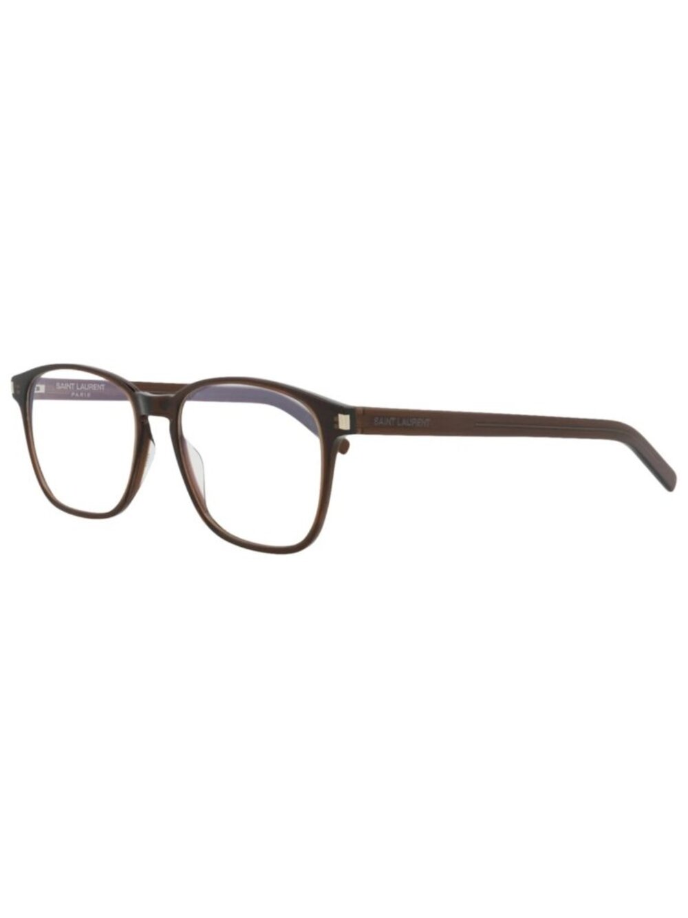 New Saint Laurent Women's Eyeglasses Square Rectangle Acetate Frame Unisex Brown